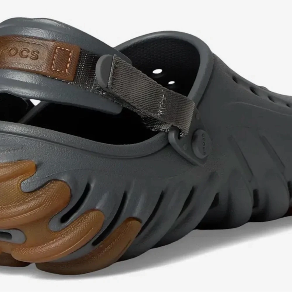 CROCS echo gum Ro clog in Slate Grey Clog with Brown Outsole Accents